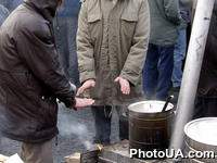Палаточный городок на площади Независимости в г. Киеве в предверии 2001 года