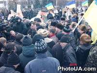 Митинг в палаточном городке на площади Независимости в г. Киеве в предверии 2001 года. Ю.Луценко, В.Чемерис