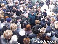 Митинг в палаточном городке на площади Независимости в г. Киеве в предверии 2001 года. А.Мороз