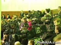 Работа представителей средств массовой информации во время доклада Генерального прокурора Украины М.Потебенько о ходе расследования криминального дела по факту исчезновения журналиста Георгия Гонгадзе