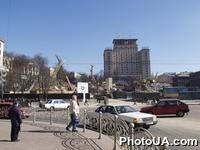 Площадь Независимости в Киеве во время реконструкции