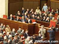 Кабинет Министров Украины в зале заседаний Верховного Совета Украины в последний день слушаний отчета правительства "О ходе выполнения программы деятельности Кабинета Министров Украины "Реформы во имя благостояния" в 2000 году"