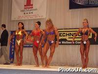 Участницы Чемпионата Европы по бодибилдингу и фитнесу, который проходил в Киеве 19-20 мая