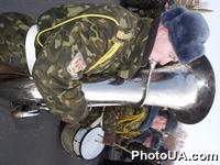 Церемония прийнятия военной присяги в одной из артилерийских частей Киевщины. Духовой оркестр
