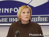Директор ЗАО "Первый Киевский молочный завод" Тамара Полищук на пресс-конференции в агентстве "Укринформ"