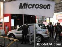 Экспозиция международной выставки-ярмарки CeBIT-2002 (г. Ганновер, Германия). Выставочный стенд компании Microsoft