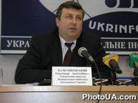 Пресс-конференция, приуроченная к проведению выставки Украины в Москве в рамках Года Украины в Российской Федерации. Генеральный директор Национального комплекса "Экспоцентр Украины" Александр Налесниковский (Киев, Укринформ)