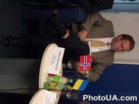 Пресс-конференция "Роблемы рынка рыбопродуктов Украины" (УНИАН, Киев). На фото: президент компании "Pan Fish" (Норвегия) Helge Fiskerstrand