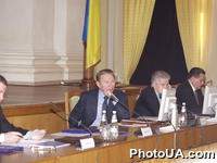 Президент Украины Леонид Кучма на расширенном заседании коллегии Минобороны на тему: "Об итогах подготовки, реформирования и развития Вооруженных Сил Украины в 2002 году и задачах на 2003 год" в Министестве обороны Украины