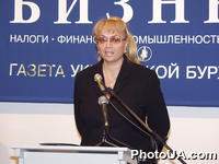 Церемония открытия выставки "10 лет украинскому "Бизнесу"", посвященной 10-летию украинской газеты "Бизнес". На фото: Председатель Госкомитета Украины по вопросам регуляторной политики и предпринимательства Александра Кужель (Украинский дом, Киев)