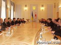 Встреча Председателя Верховной Рады Украины Владимира Литвина с Президентом Грузии Михаилом Саакашвили