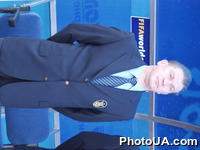 Матч отборочного турнира Чемпионата Европи 2006 по футболу в Киеве между сборными командами Украины и Казахстана. Главный тренер зборной Украины Олег Блохин