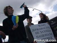 Театрализованное пикетирование Министерства транспорта Украины под девизом: "Почему "Днипроавиа" не летает в Германию" с требованием защитить украинскую авиацию от дискриминации со стороны иностранных государств